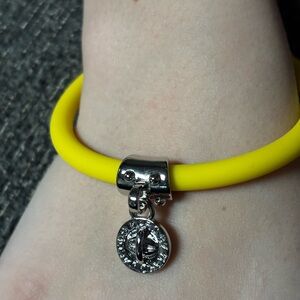 Marc by Marc Jacobs Yellow Silicone Bracelet with Silver Charm